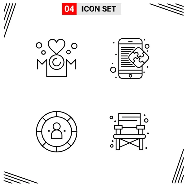 Conjunto Iconos Creativos Universales Simplemente Vector Ilustraciones Para Aplicaciones Web — Vector de stock