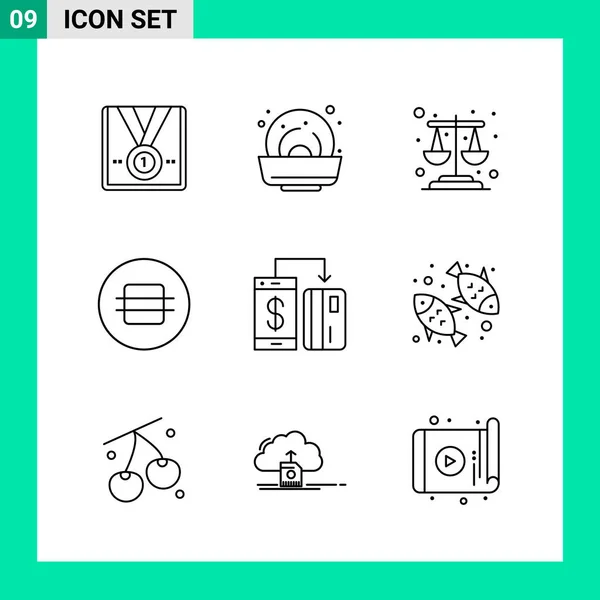 Conjunto Iconos Creativos Universales Simplemente Vector Ilustraciones Para Aplicaciones Web — Vector de stock