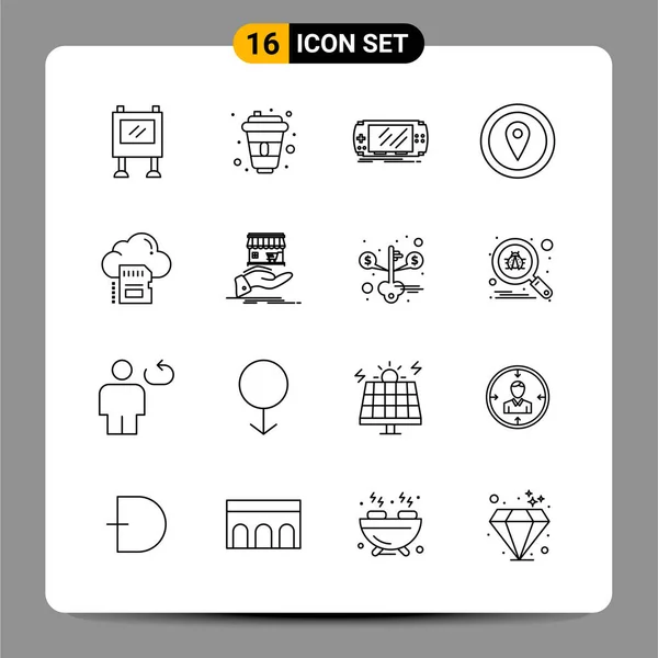 Conjunto Iconos Creativos Universales Simplemente Vector Ilustraciones Para Aplicaciones Web — Vector de stock