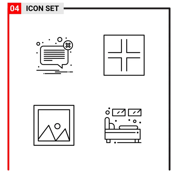 Set Universeller Kreativer Symbole Einfach Vektorillustrationen Für Web Und Mobile — Stockvektor