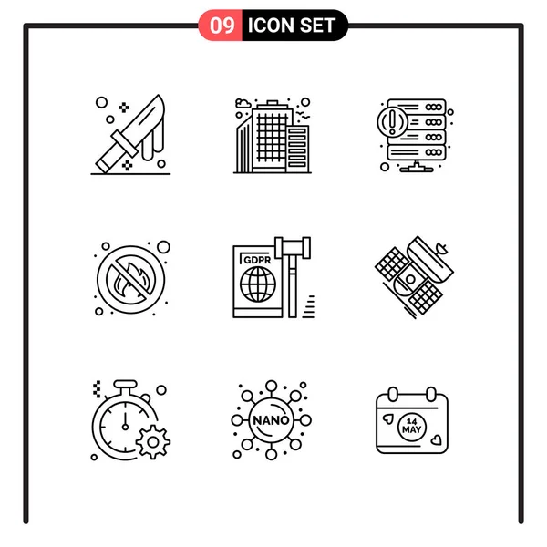 Conjunto Iconos Creativos Universales Simplemente Vector Ilustraciones Para Aplicaciones Web — Vector de stock