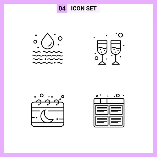 Conjunto Iconos Creativos Universales Simplemente Vector Ilustraciones Para Aplicaciones Web — Vector de stock