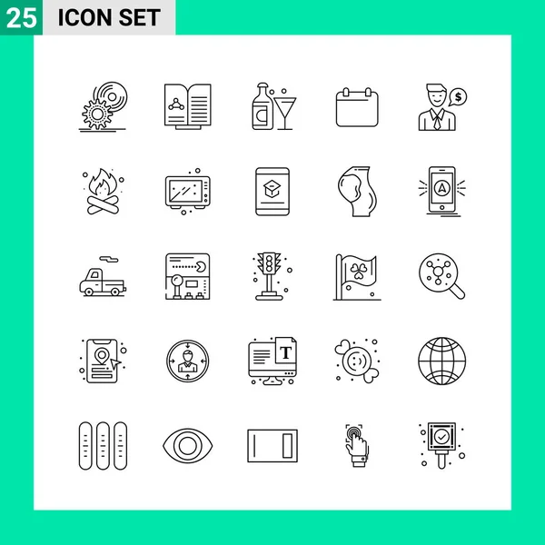 Conjunto Iconos Creativos Universales Simplemente Vector Ilustraciones Para Aplicaciones Web — Vector de stock