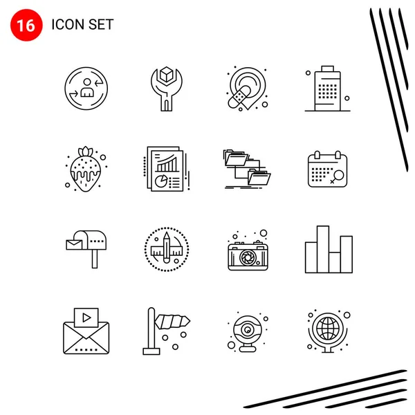 Set Universal Creative Icons Simply Vector Illustrations Web Mobile Apps — Stock Vector