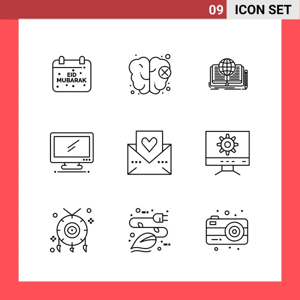 Conjunto Iconos Creativos Universales Simplemente Vector Ilustraciones Para Aplicaciones Web — Vector de stock