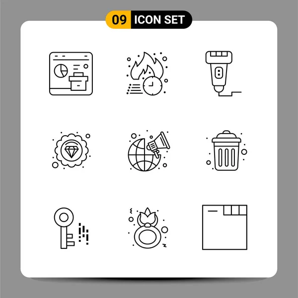 Conjunto Iconos Creativos Universales Simplemente Vector Ilustraciones Para Aplicaciones Web — Archivo Imágenes Vectoriales