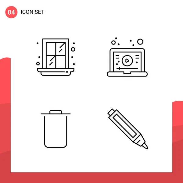 Set Universal Creative Icons Simply Vector Illustrations Web Mobile Apps — Stock Vector