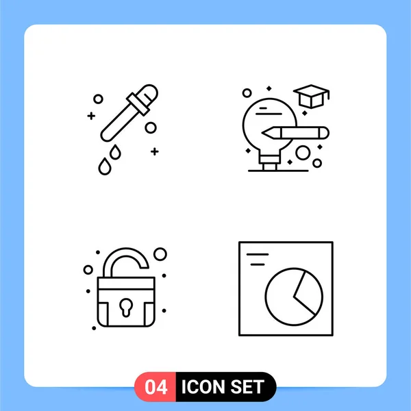 Conjunto Iconos Creativos Universales Simplemente Vector Ilustraciones Para Aplicaciones Web — Archivo Imágenes Vectoriales