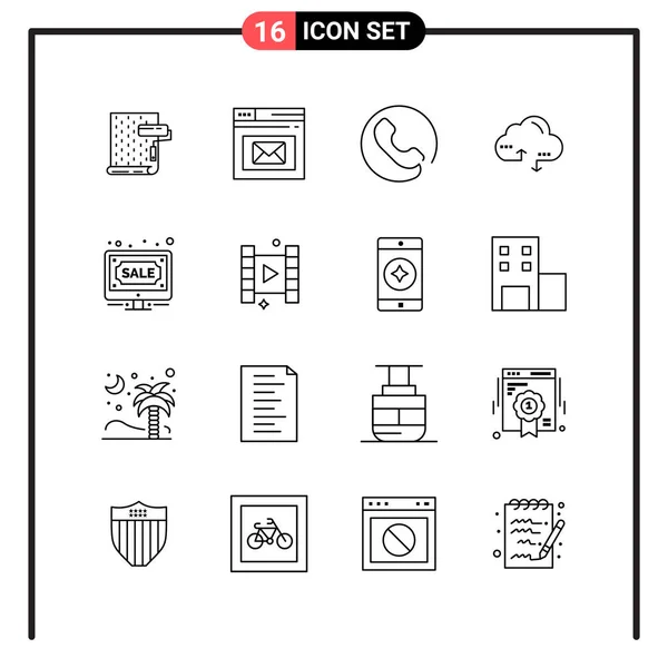 Conjunto Iconos Creativos Universales Simplemente Vector Ilustraciones Para Aplicaciones Web — Vector de stock