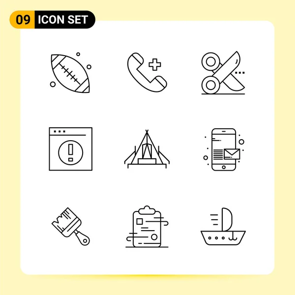 Conjunto Iconos Creativos Universales Simplemente Vector Ilustraciones Para Aplicaciones Web — Vector de stock