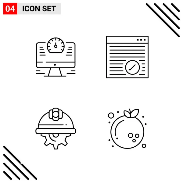 Conjunto Iconos Creativos Universales Simplemente Vector Ilustraciones Para Aplicaciones Web — Vector de stock