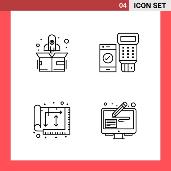 Set Universeller Kreativer Symbole Einfach Vektorillustrationen Für Web Und Mobile — Stockvektor