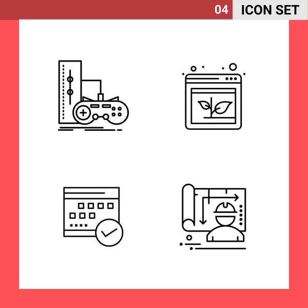 Conjunto Iconos Creativos Universales Simplemente Vector Ilustraciones Para Aplicaciones Web — Archivo Imágenes Vectoriales