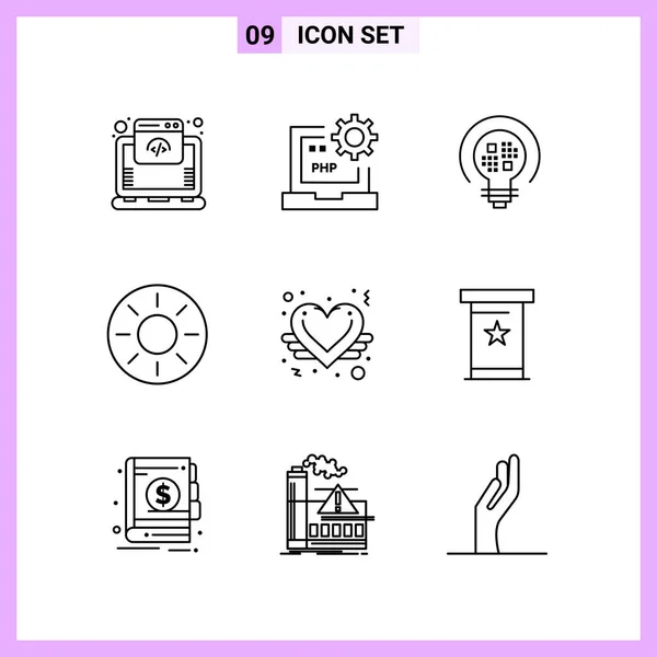 Conjunto Iconos Creativos Universales Simplemente Vector Ilustraciones Para Aplicaciones Web — Archivo Imágenes Vectoriales