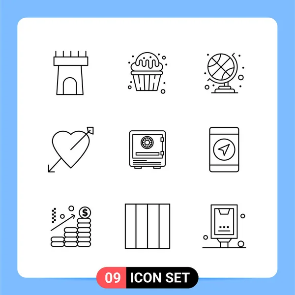 Conjunto Iconos Creativos Universales Simplemente Vector Ilustraciones Para Aplicaciones Web — Vector de stock