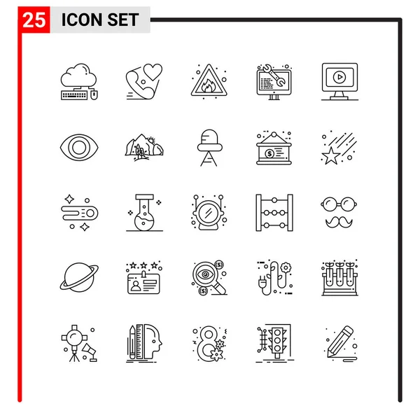 Conjunto Iconos Creativos Universales Simplemente Vector Ilustraciones Para Aplicaciones Web — Vector de stock