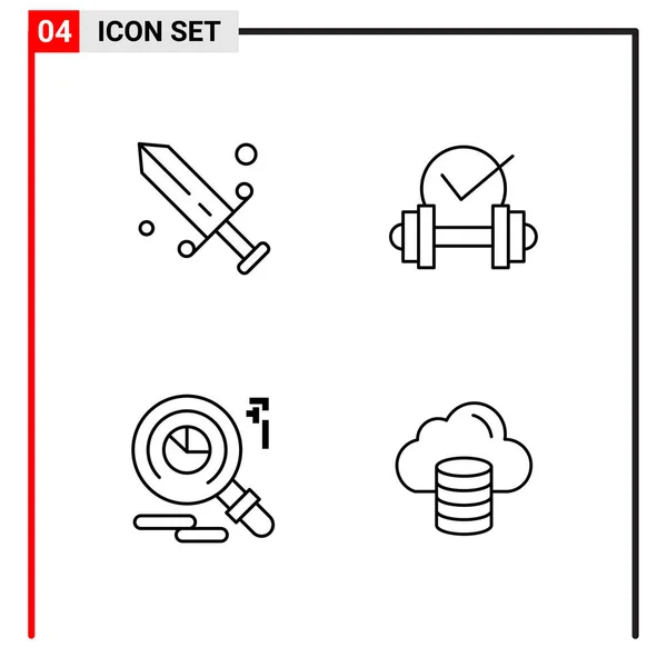 Set Universeller Kreativer Symbole Einfach Vektorillustrationen Für Web Und Mobile — Stockvektor