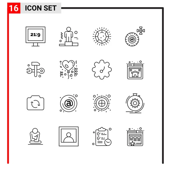 Set Universal Creative Icons Simply Vector Illustrations Web Mobile Apps — Stock Vector