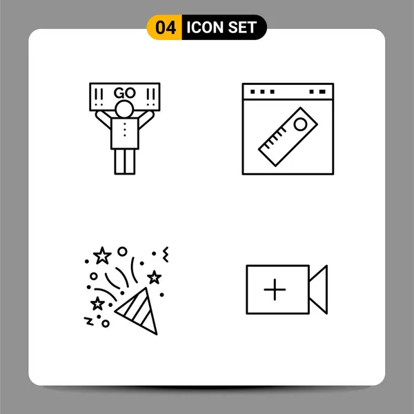 Set Dari Ikon Kreatif Universal Cukup Ilustrasi Vektor Untuk Aplikasi - Stok Vektor