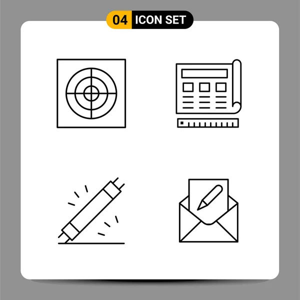 Set Universal Creative Icons Simply Vector Illustrations Web Mobile Apps — Stock Vector