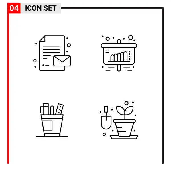 Set Universeller Kreativer Symbole Einfach Vektorillustrationen Für Web Und Mobile — Stockvektor