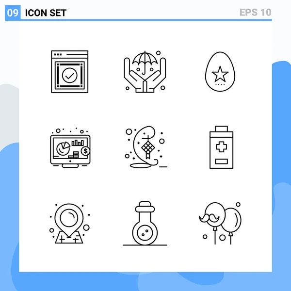 Conjunto Iconos Creativos Universales Ilustración Vectorial — Vector de stock