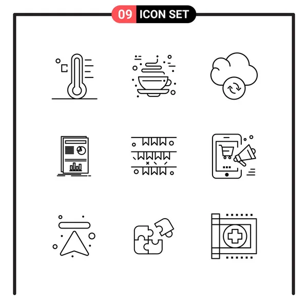 Conjunto Iconos Creativos Universales Simplemente Vector Ilustraciones Para Aplicaciones Web — Archivo Imágenes Vectoriales