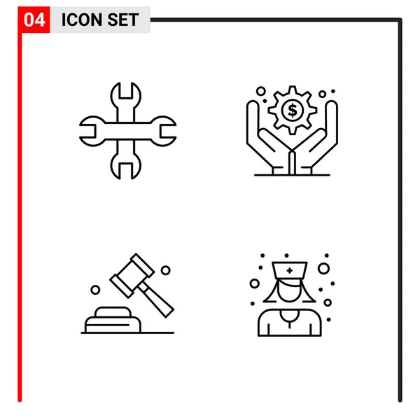 Set Universeller Kreativer Symbole Einfach Vektorillustrationen Für Web Und Mobile — Stockvektor