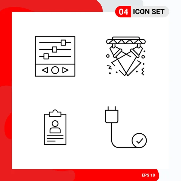 Conjunto Iconos Creativos Universales Simplemente Vector Ilustraciones Para Aplicaciones Web — Archivo Imágenes Vectoriales