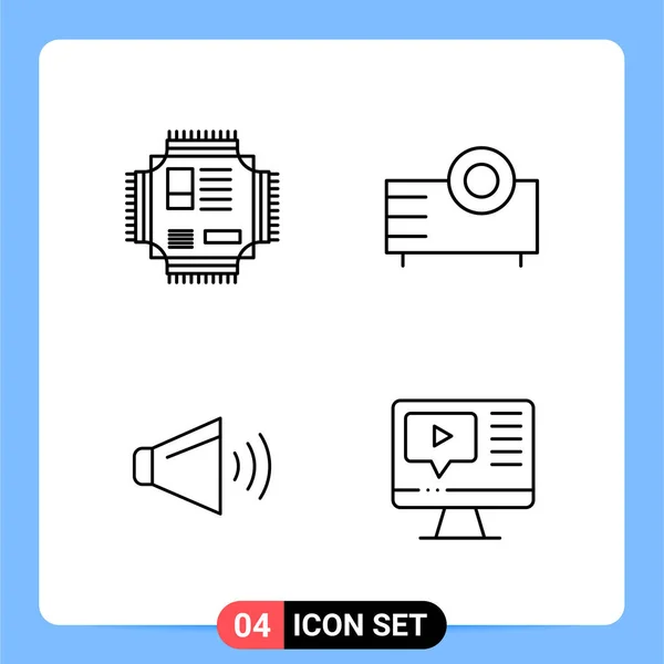 Conjunto Iconos Creativos Universales Simplemente Vector Ilustraciones Para Aplicaciones Web — Archivo Imágenes Vectoriales