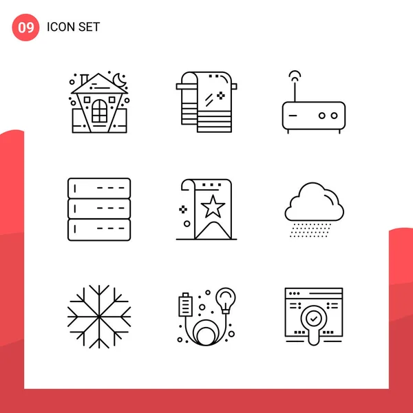 Conjunto Iconos Creativos Universales Simplemente Vector Ilustraciones Para Aplicaciones Web — Archivo Imágenes Vectoriales