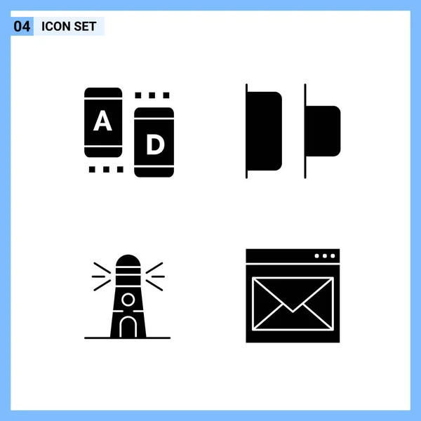 Conjunto Iconos Creativos Universales Simplemente Vector Ilustraciones Para Aplicaciones Web — Archivo Imágenes Vectoriales