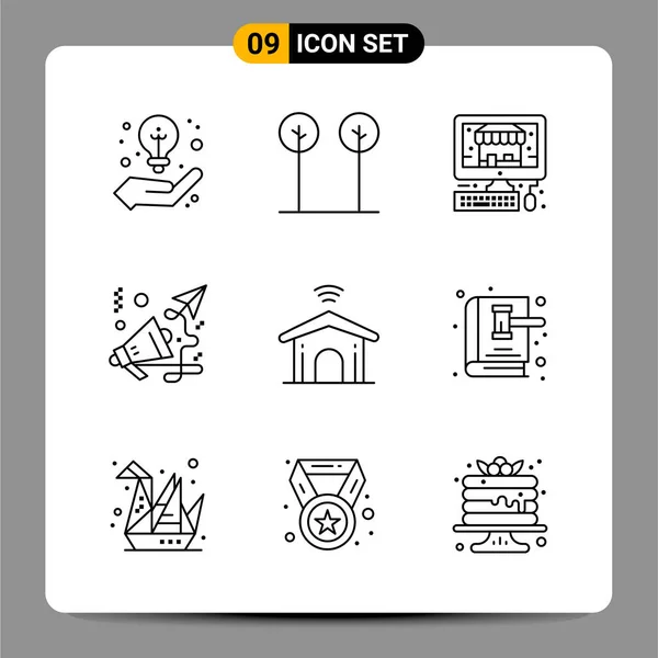 Conjunto Iconos Creativos Universales Simplemente Vector Ilustraciones Para Aplicaciones Web — Archivo Imágenes Vectoriales