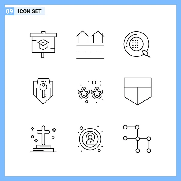 Conjunto Iconos Creativos Universales Simplemente Vector Ilustraciones Para Aplicaciones Web — Vector de stock