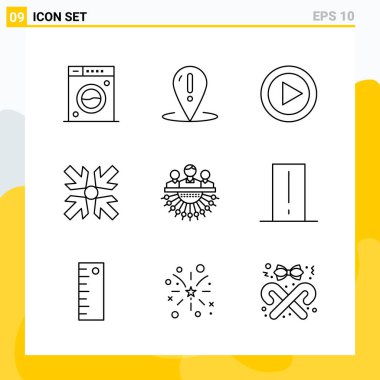 Evrensel yaratıcı simgeler kümesi, web ve mobil uygulamalar ve projeler için basit vektör illüstrasyonları 