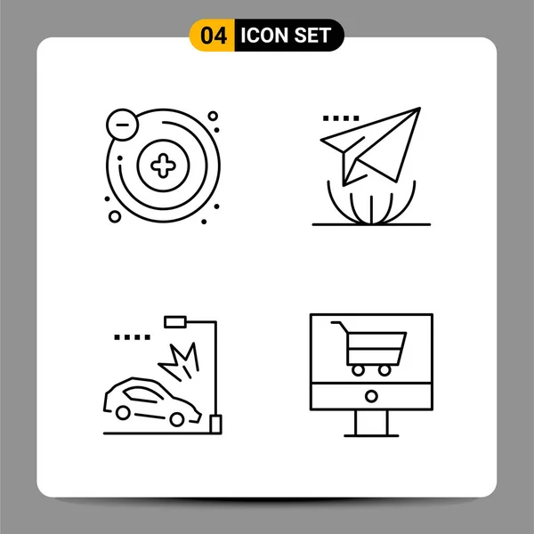 Conjunto Iconos Creativos Universales Simplemente Vector Ilustraciones Para Aplicaciones Web — Archivo Imágenes Vectoriales