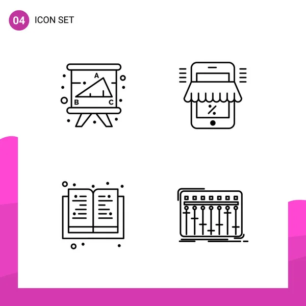 Set Universeller Kreativer Symbole Einfach Vektorillustrationen Für Web Und Mobile — Stockvektor