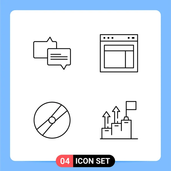 Conjunto Iconos Creativos Universales Simplemente Vector Ilustraciones Para Aplicaciones Web — Vector de stock