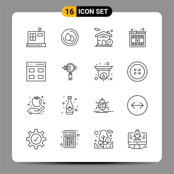 Conjunto Iconos Creativos Universales Simplemente Vector Ilustraciones Para Aplicaciones Web — Archivo Imágenes Vectoriales