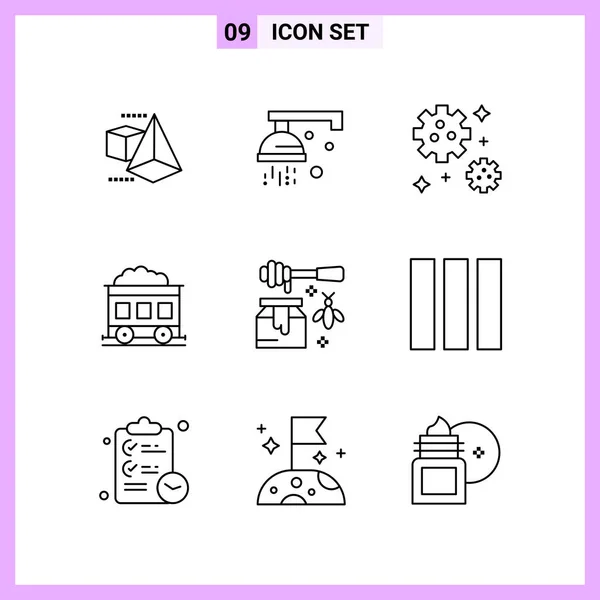 Conjunto Iconos Creativos Universales Simplemente Vector Ilustraciones Para Aplicaciones Web — Vector de stock