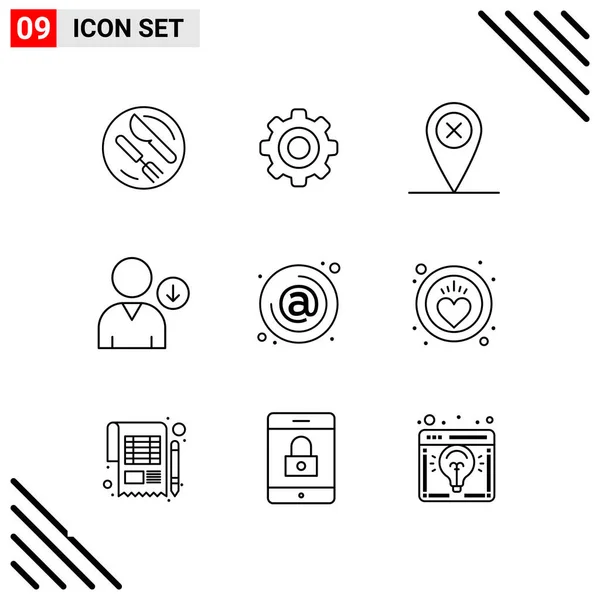 Conjunto Iconos Creativos Universales Simplemente Vector Ilustraciones Para Aplicaciones Web — Vector de stock