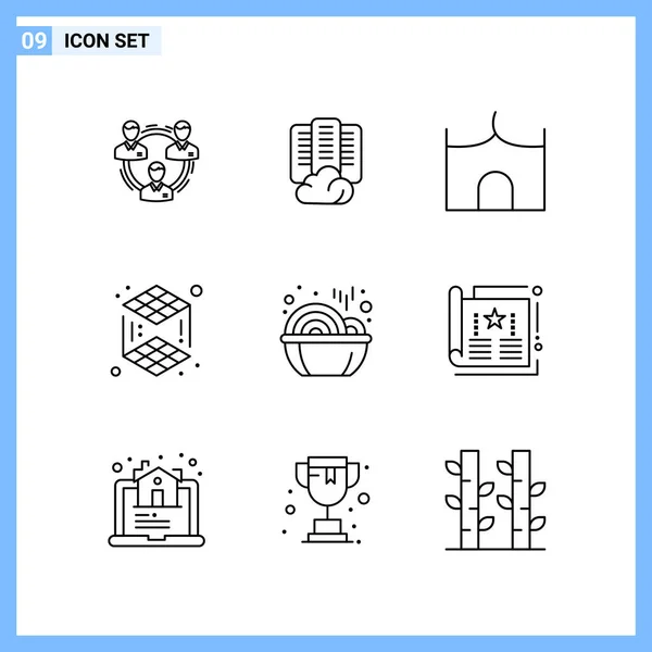 Conjunto Iconos Creativos Universales Simplemente Vector Ilustraciones Para Aplicaciones Web — Archivo Imágenes Vectoriales