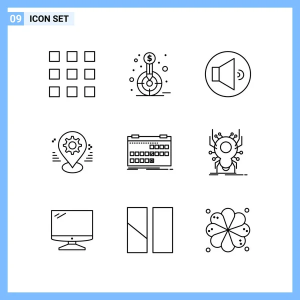 Conjunto Iconos Creativos Universales Simplemente Vector Ilustraciones Para Aplicaciones Web — Vector de stock