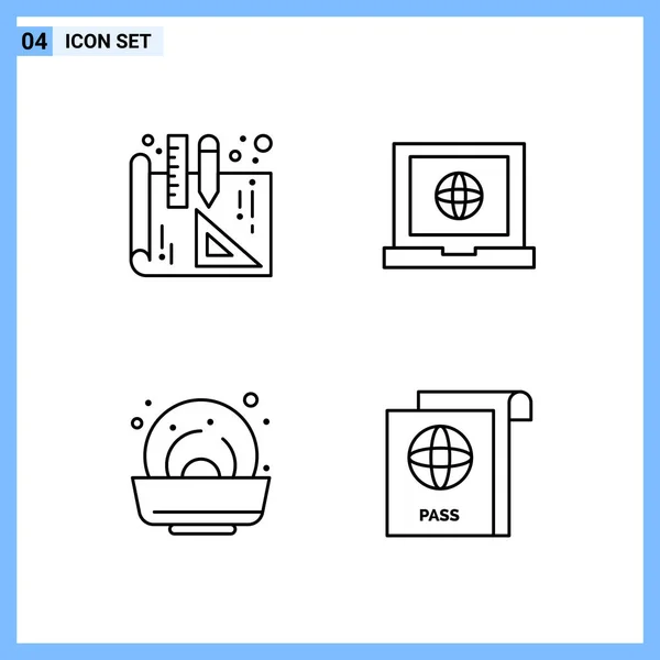 Conjunto Iconos Creativos Universales Simplemente Vector Ilustraciones Para Aplicaciones Web — Vector de stock