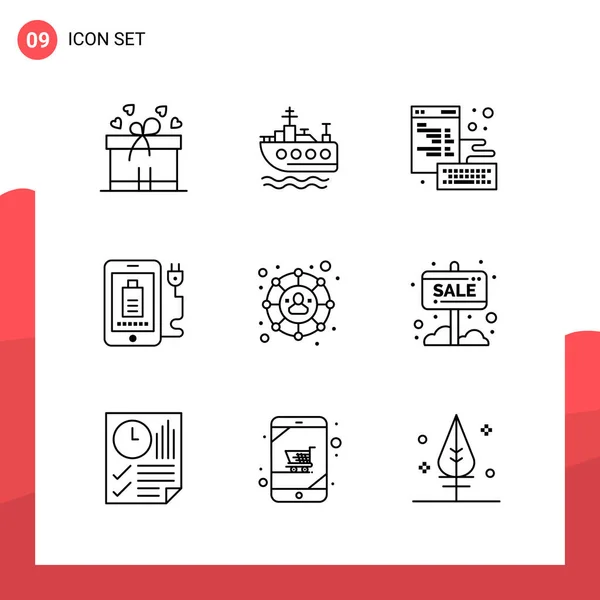 Set Universal Creative Icons Simply Vector Illustrations Web Mobile Apps — Stock Vector