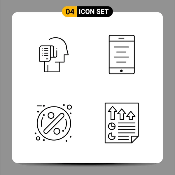 Conjunto Iconos Creativos Universales Simplemente Vector Ilustraciones Para Aplicaciones Web — Vector de stock