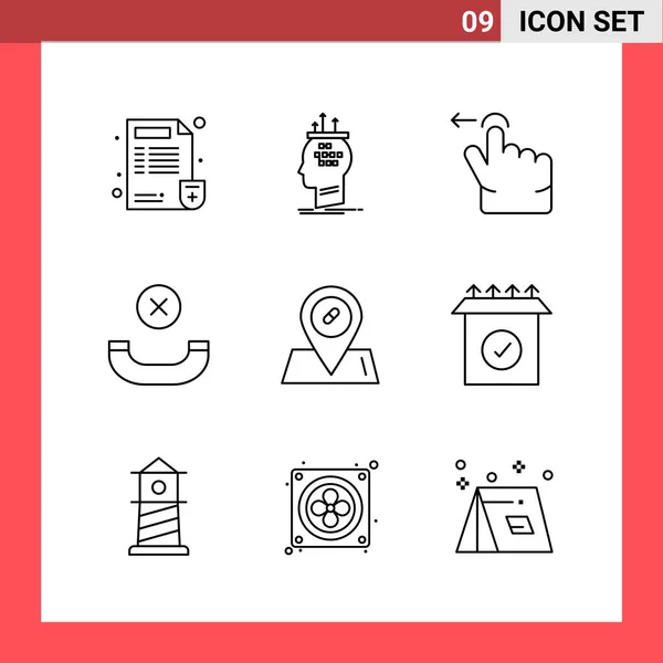 Conjunto Iconos Creativos Universales Ilustración Vectorial — Vector de stock