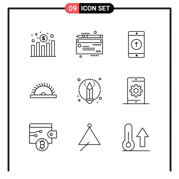 Conjunto Iconos Creativos Universales Simplemente Vector Ilustraciones Para Aplicaciones Web — Vector de stock