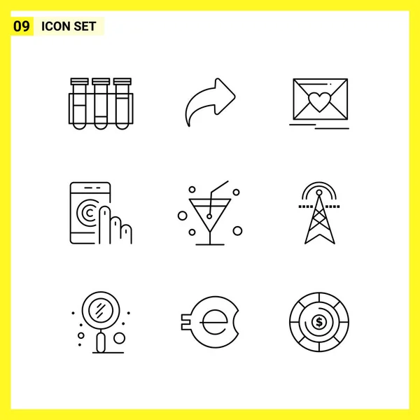 Conjunto Iconos Creativos Universales Simplemente Vector Ilustraciones Para Aplicaciones Web — Vector de stock