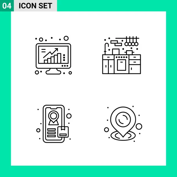 Conjunto Iconos Creativos Universales Simplemente Vector Ilustraciones Para Aplicaciones Web — Archivo Imágenes Vectoriales